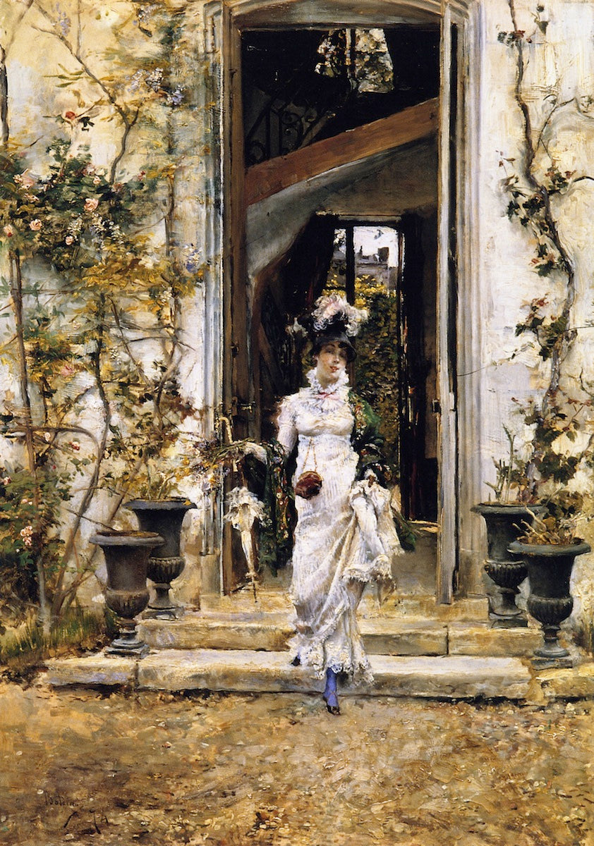 Berthe Going for a Walk, vintage artwork by Giovanni Boldini, 12x8" (A4) Poster