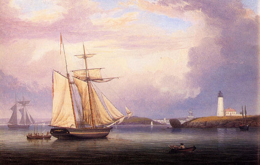 Drying Sails off Ten Pound Island, vintage artwork by Fitz Henry Lane, A3 (16x12") Poster Print