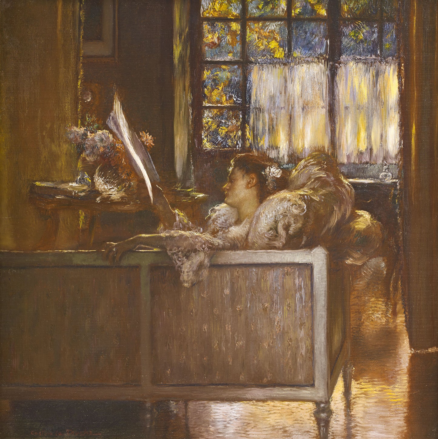 Le Canape, vintage artwork by Gaston La Touche, 12x8" (A4) Poster