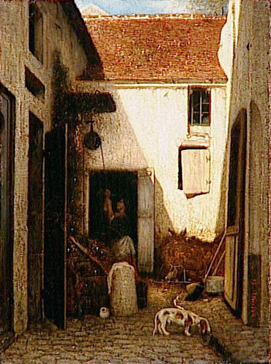 Corner of a Farm, vintage artwork by Alexandre-Gabriel Decamps, A3 (16x12") Poster Print