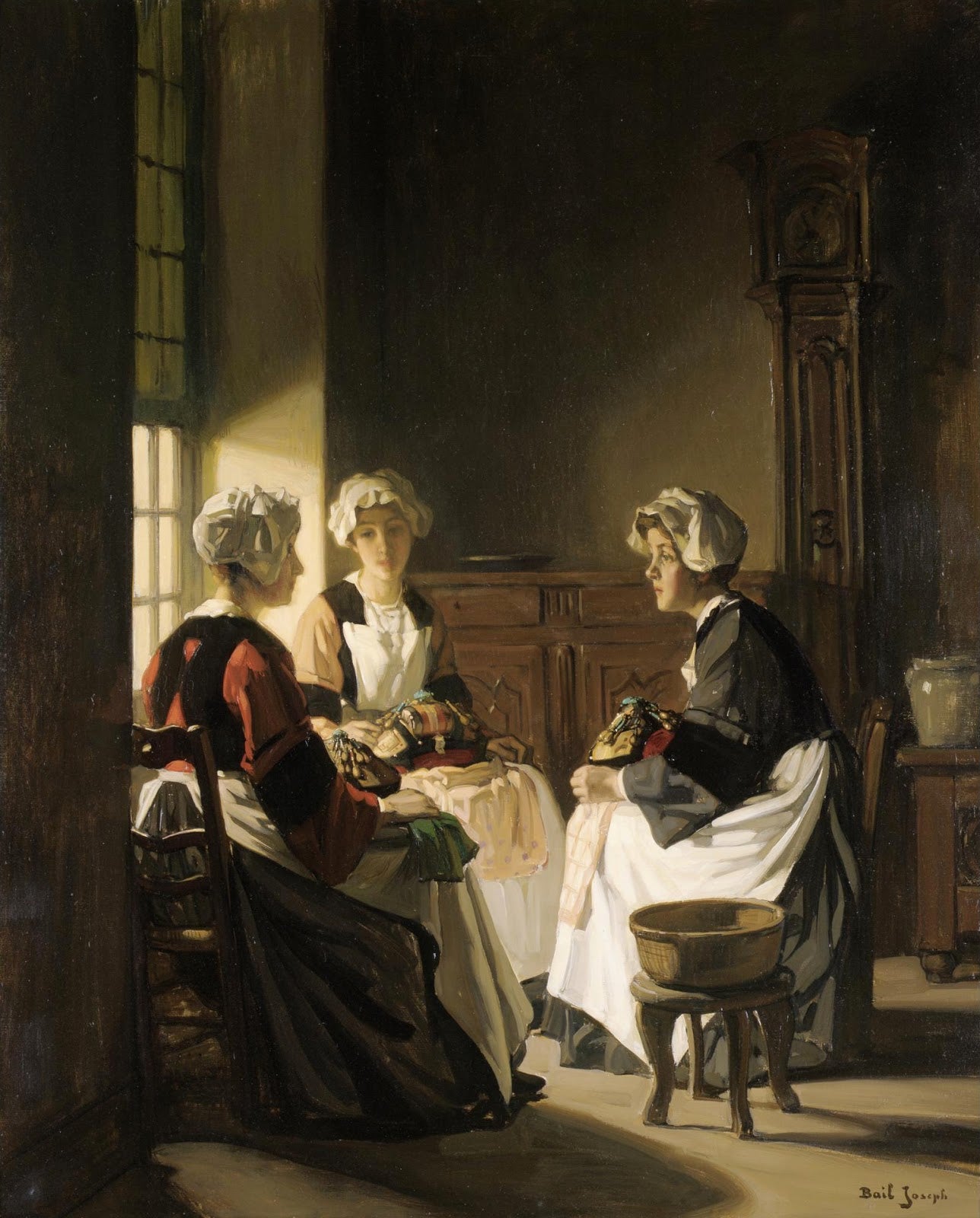 The Lacemakers by Claude Joseph Bail,A3(16x12")Poster
