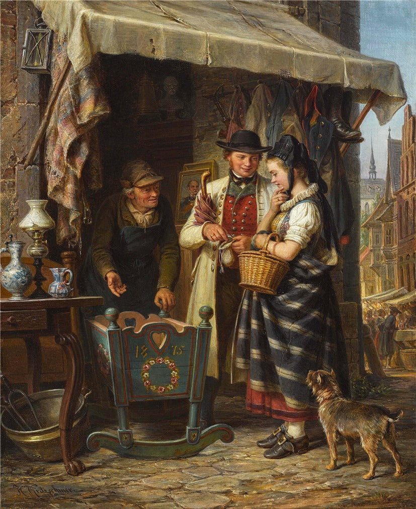 The First Cradle, vintage artwork by Johann Hermann Kretzschmer, A3 (16x12") Poster Print