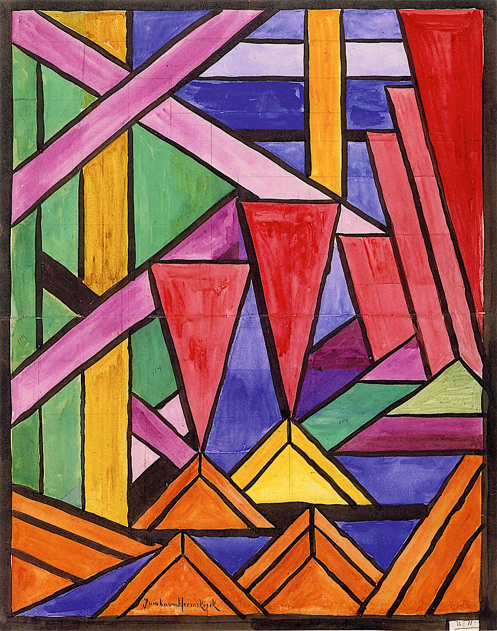 Design for Windowpane No. 11, vintage artwork by Jacoba van Heemskerck, 12x8" (A4) Poster
