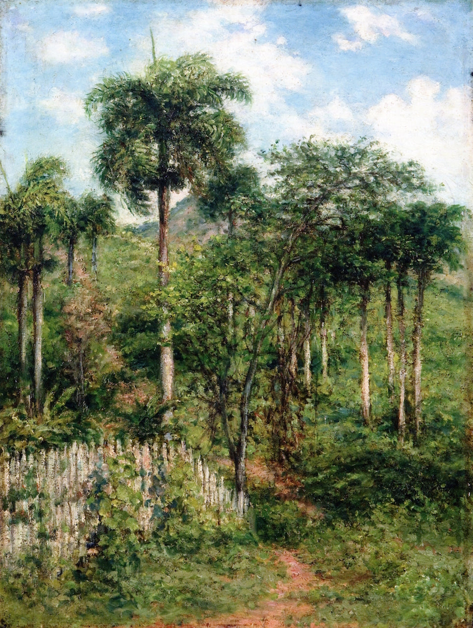Landscape with Royal Palms, vintage artwork by Francisco Oller, 12x8" (A4) Poster