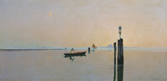 Murano Lagoons, vintage artwork by Richard Bergholz, 12x8" (A4) Poster