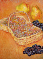 Basket of Grapes, Quinces and Pears, vintage artwork by Claude Monet, 12x8" (A4) Poster