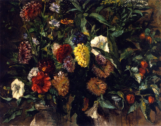 Bouquet of Flowers in a Vase, vintage artwork by Eugène Delacroix, A3 (16x12") Poster Print