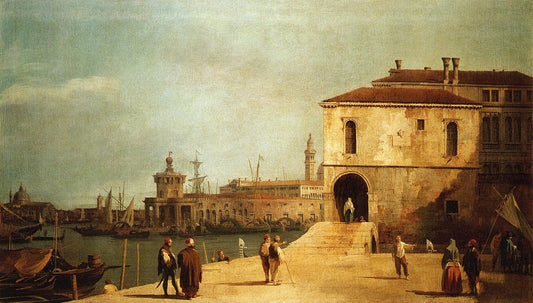 Fonteghetto della Farina, vintage artwork by Canaletto, 12x8" (A4) Poster