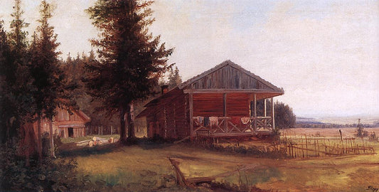 House at the Fringe of the Forest, vintage artwork by Károly Telepy, 12x8" (A4) Poster