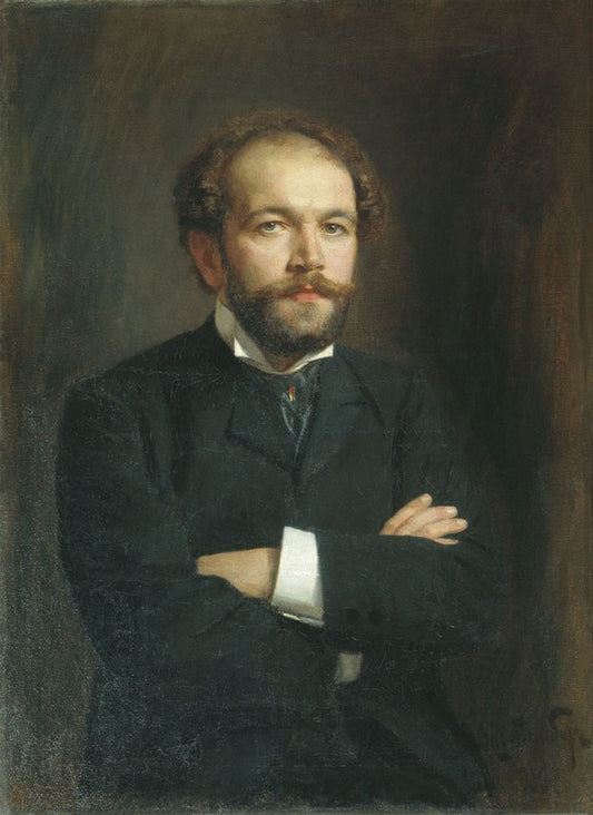 Portrait of N.K. Metner, vintage artwork by Victor Shtemberg, 12x8" (A4) Poster