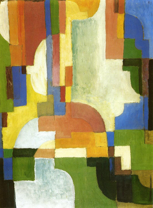 Colored Forms I, vintage artwork by August Macke, 12x8" (A4) Poster