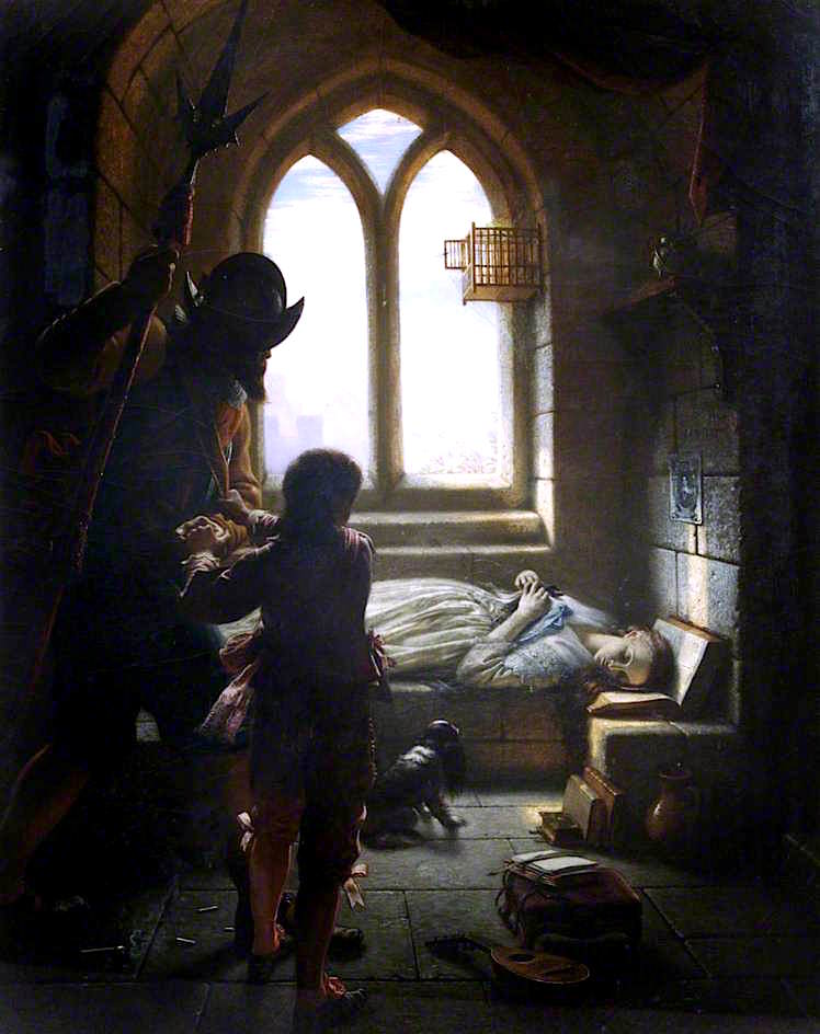 The Royal Prisoners, vintage artwork by Charles West Cope, A3 (16x12") Poster Print