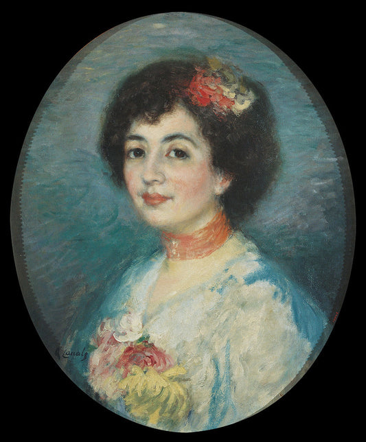 Mrs Amouroux, the Artist's Sister-in-Law, vintage artwork by Ricardo Canals y Llambi, 12x8" (A4) Poster