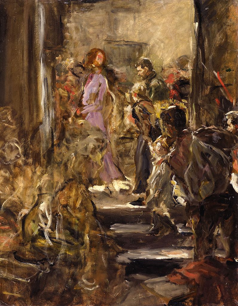 Altar in Zwickau (study), vintage artwork by Fritz von Uhde, 12x8" (A4) Poster