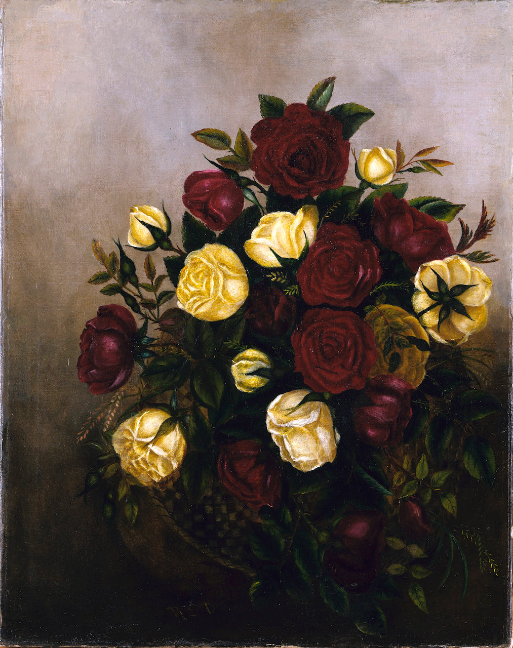 Roses Still Life, vintage artwork by Robert Seldon Duncanson, 12x8" (A4) Poster