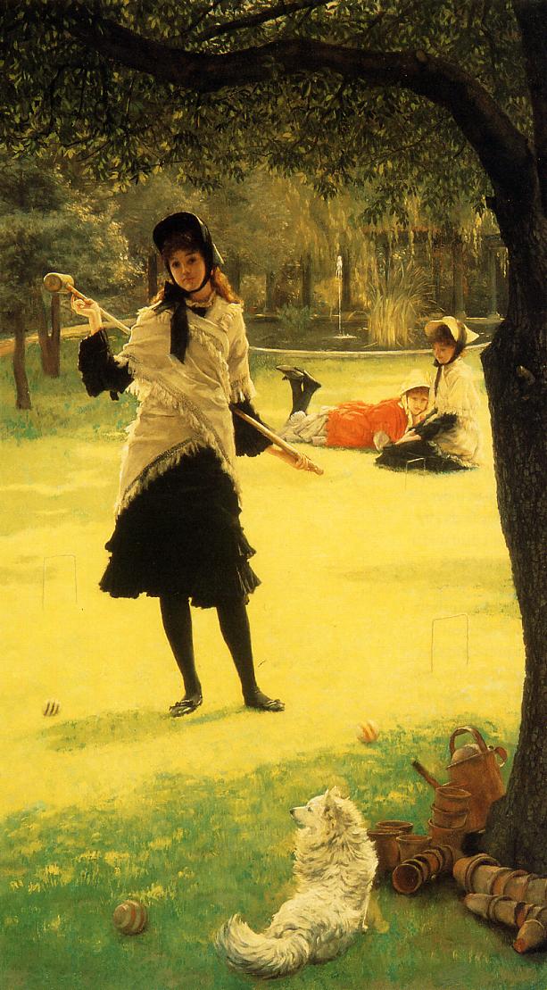 Croquet, vintage artwork by James Tissot, 12x8" (A4) Poster