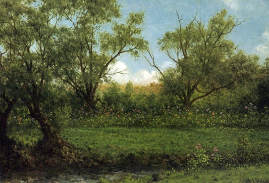Asters in a Field, vintage artwork by Martin Johnson Heade, A3 (16x12") Poster Print