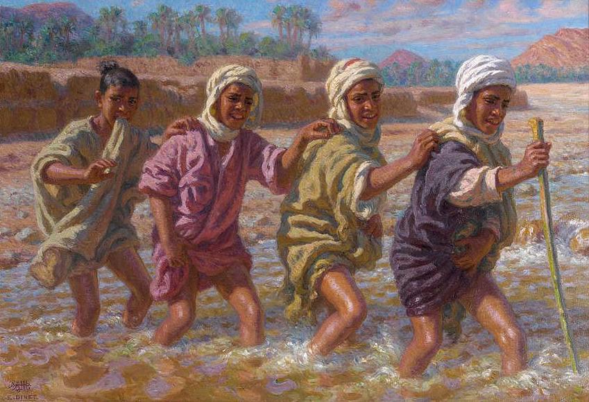 Crossing the Wadi by etienne Nasreddine Dinet,A3(16x12")Poster