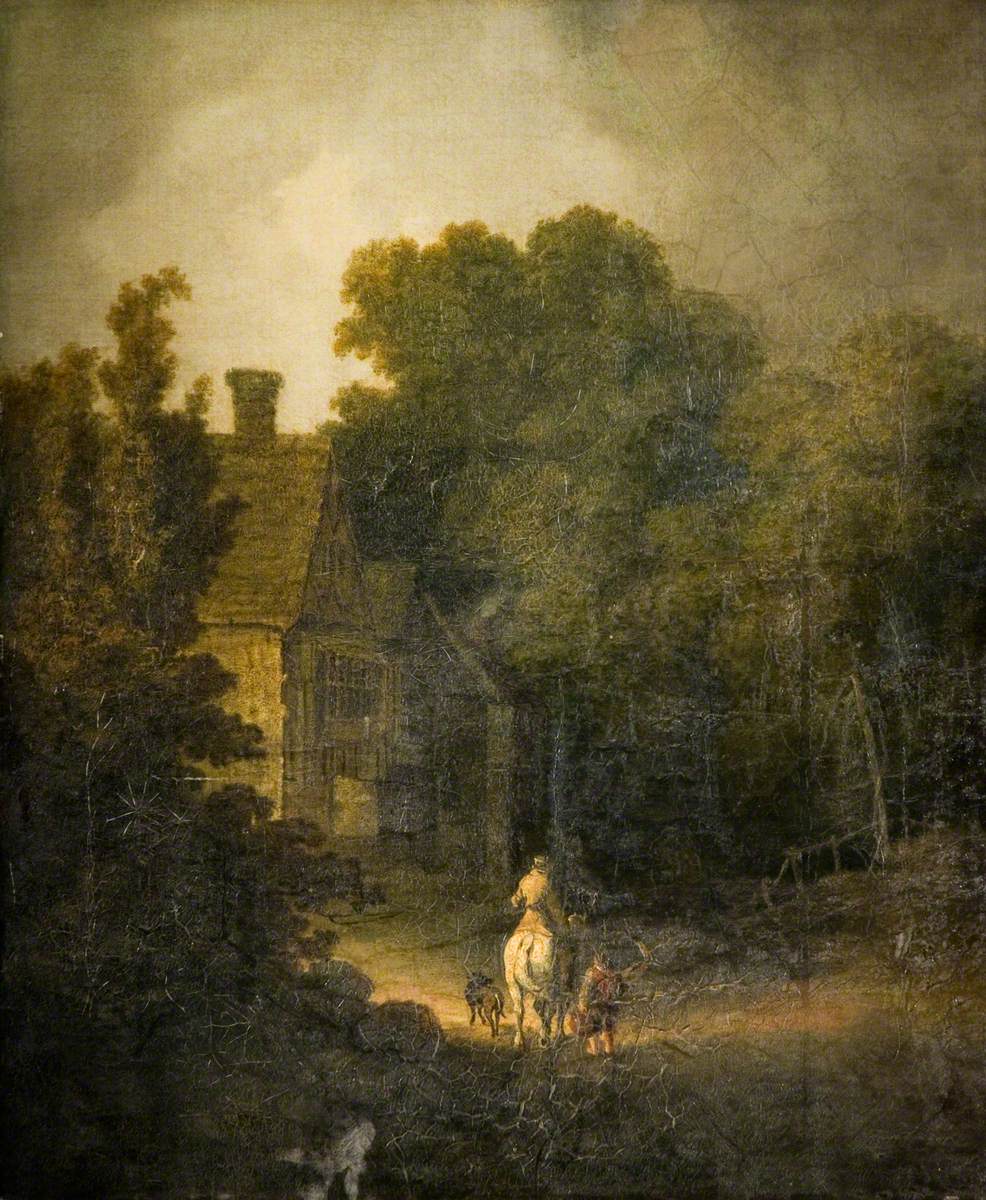 Landscape with Traveller, vintage artwork by John Crome, 12x8" (A4) Poster