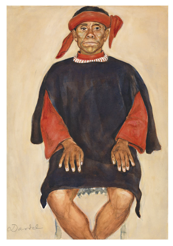 Countryman from Guatemala, vintage artwork by Nils Dardel, 12x8" (A4) Poster