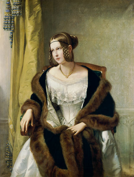 Portrait of Freifrau von Bernus, vintage artwork by Philipp Veit, A3 (16x12") Poster Print
