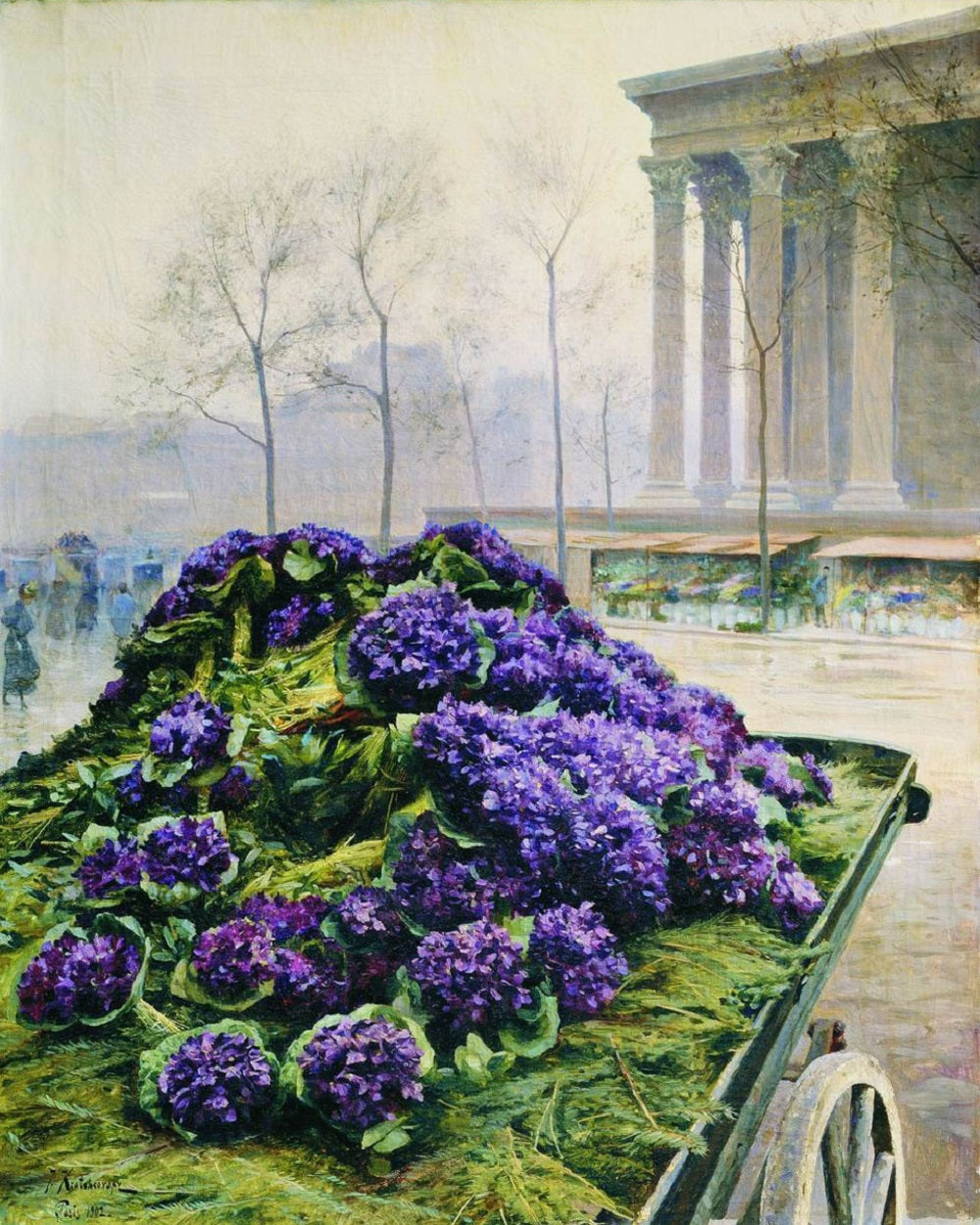 Violets from Nice, vintage artwork by Iosif Krachkovsky, 12x8" (A4) Poster