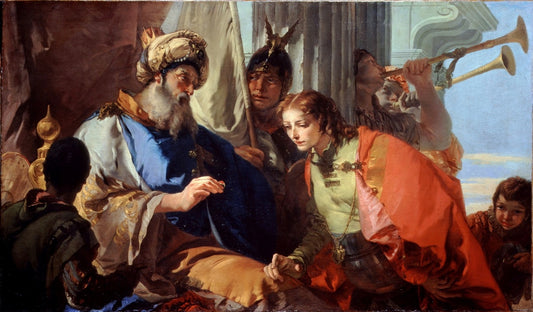 Joseph receiving Pharaoh's Ring, vintage artwork by Giovanni Battista Tiepolo, 12x8" (A4) Poster