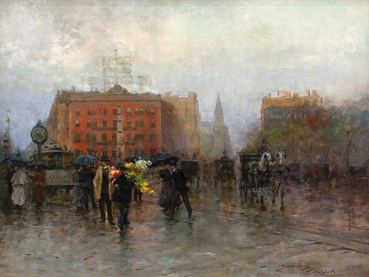Madison Square, vintage artwork by Alessandro Guaccimanni, 12x8" (A4) Poster