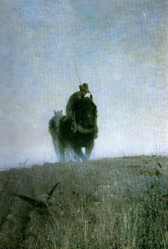 The Ploughman Returning by Nils Kreuger,A3(16x12")Poster