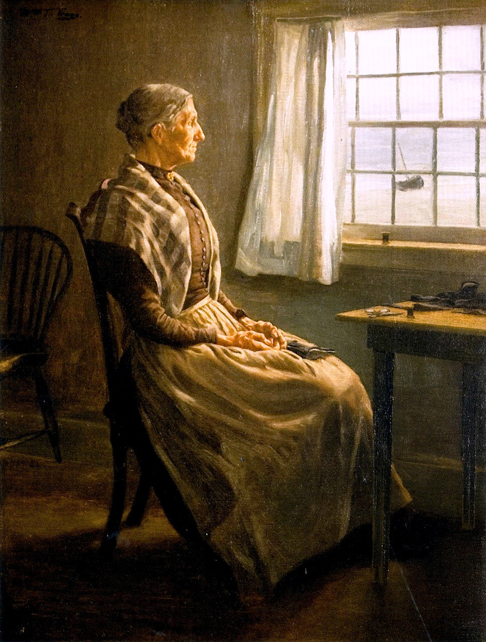 Hannah's by  the Window Binding Shoes (3rd version), vintage artwork by William Trego, 12x8" (A4) Poster