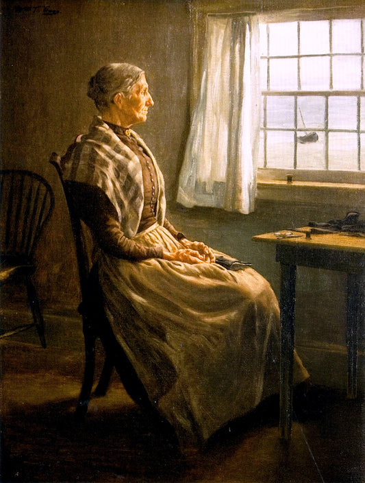 Hannah's by  the Window Binding Shoes (3rd version), vintage artwork by William Trego, 12x8" (A4) Poster