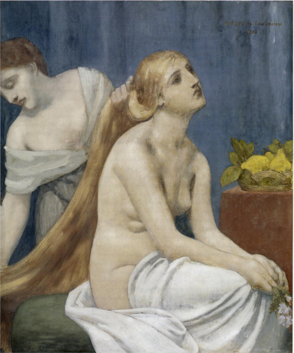 The Toilette, vintage artwork by Pierre Puvis de Chavannes, 12x8" (A4) Poster