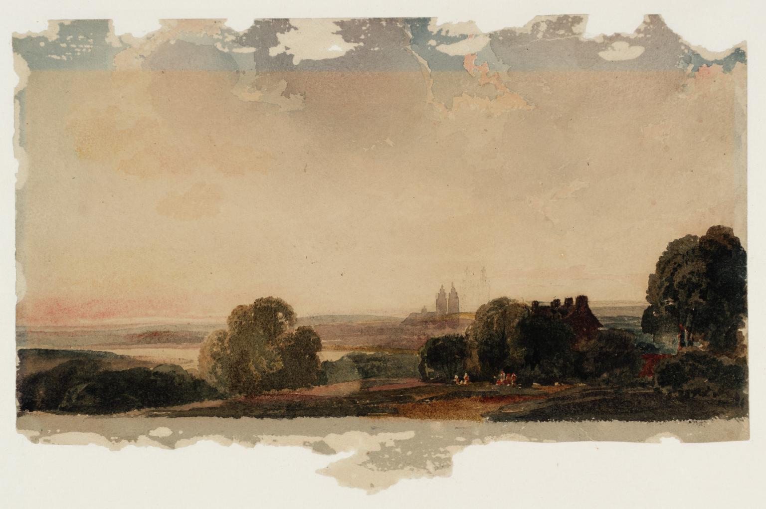 View of Tours, vintage artwork by Peter de Wint, A3 (16x12") Poster Print