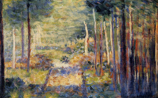 Forest Path, Barbizon, vintage artwork by Georges Seurat, 12x8" (A4) Poster