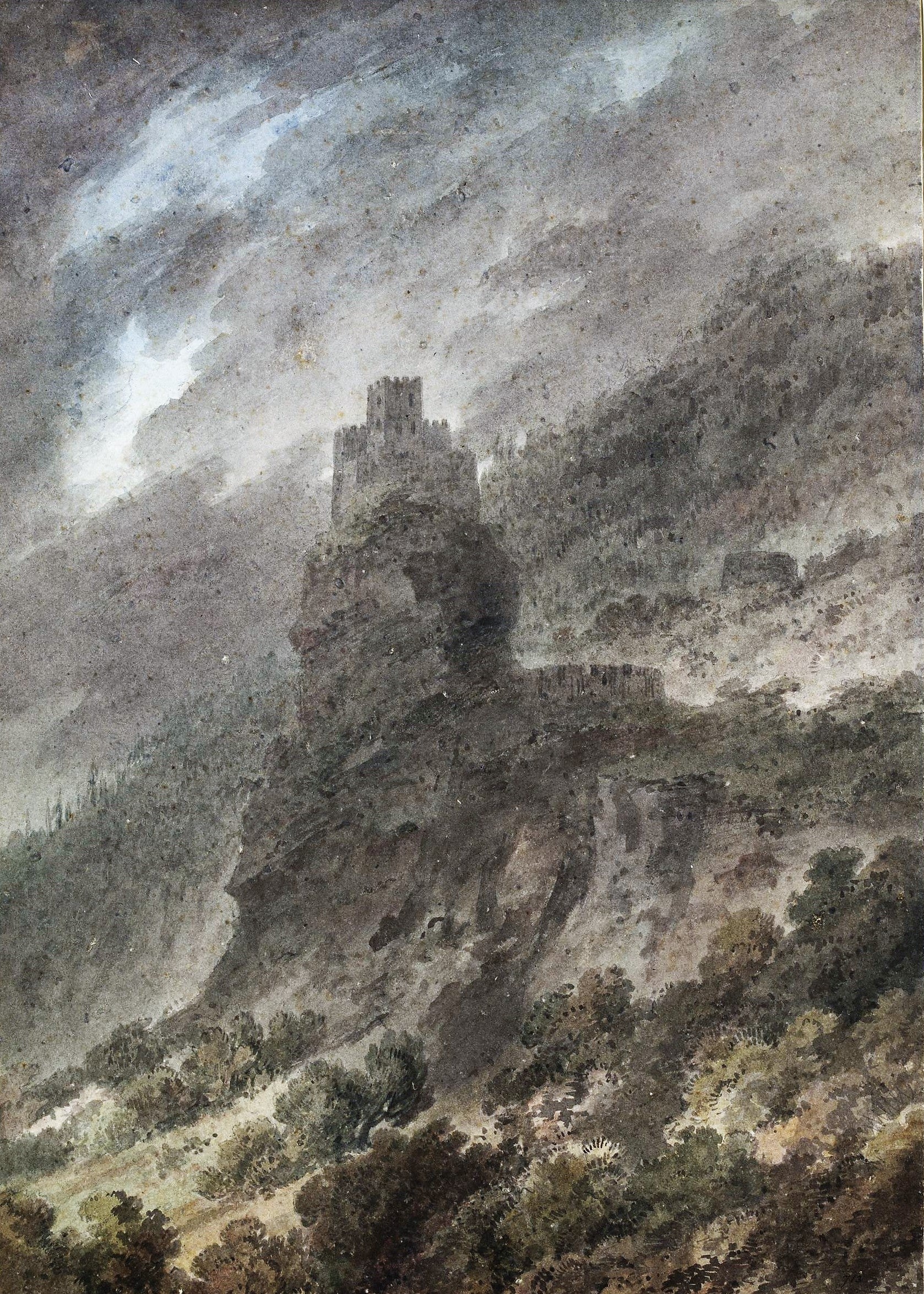 View between Bolzano and Trent, North Italy, vintage artwork by John Robert Cozens, 12x8" (A4) Poster