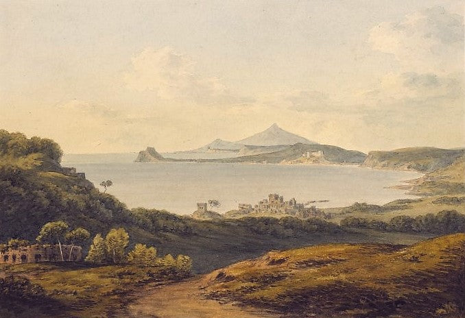 Bay of Pozzuoli, vintage artwork by John Warwick Smith, 12x8" (A4) Poster