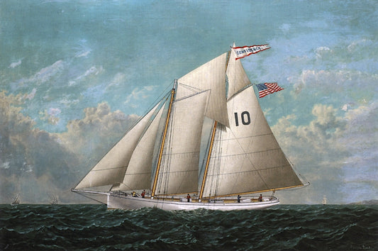 'Confidence' at Sail, vintage artwork by Joseph Lee, 12x8" (A4) Poster