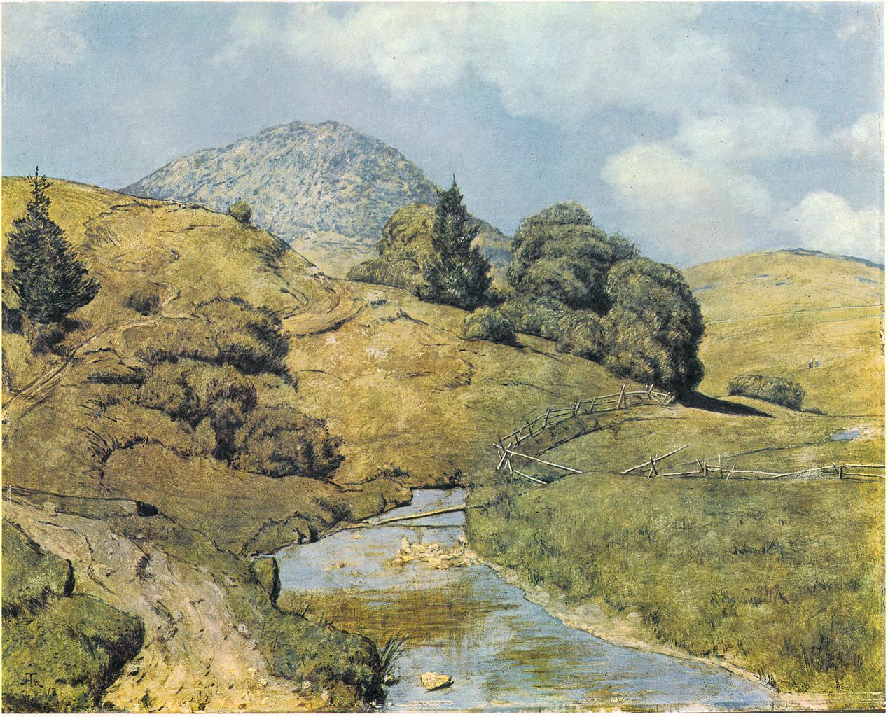 The Blössling in Bernau, vintage artwork by Hans Thoma, 12x8" (A4) Poster