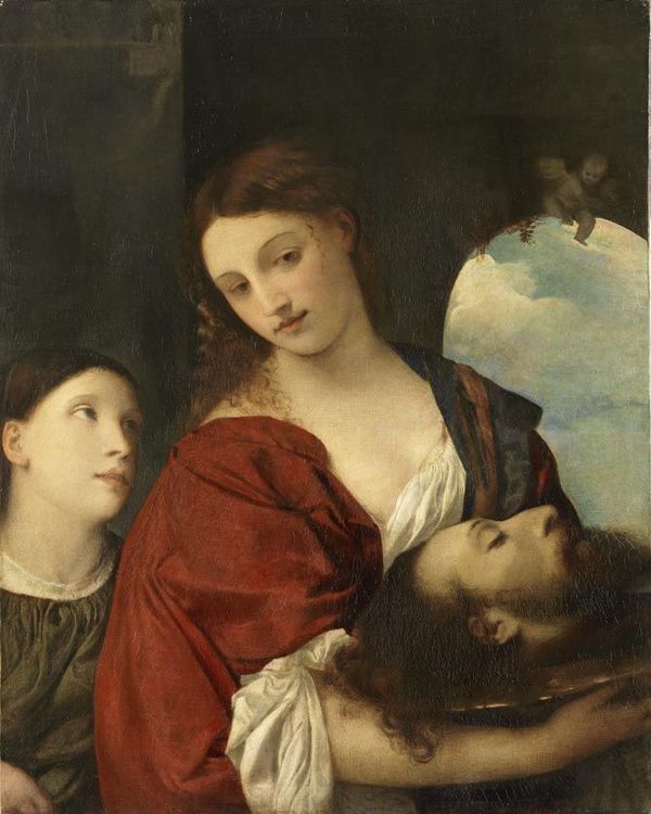 Salome (after Titian), vintage artwork by Franz von Lenbach, 12x8" (A4) Poster
