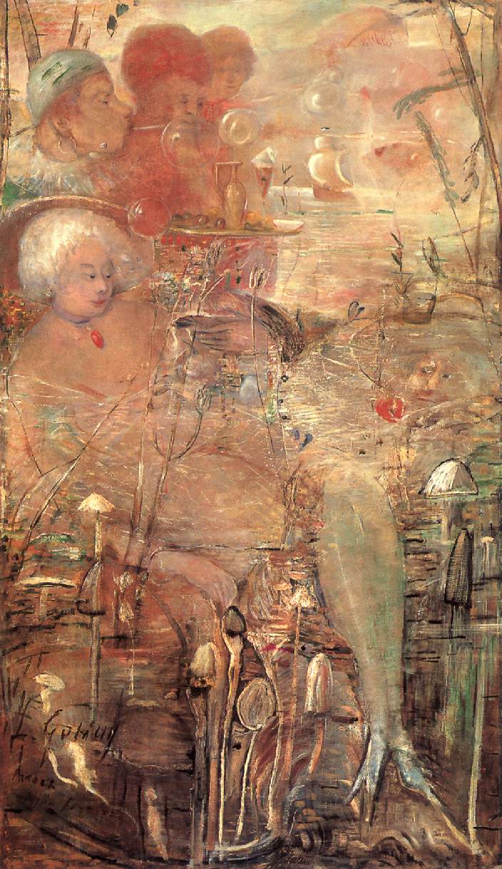 The Opium Smokers Dream, vintage artwork by Lajos Gulácsy, 12x8" (A4) Poster
