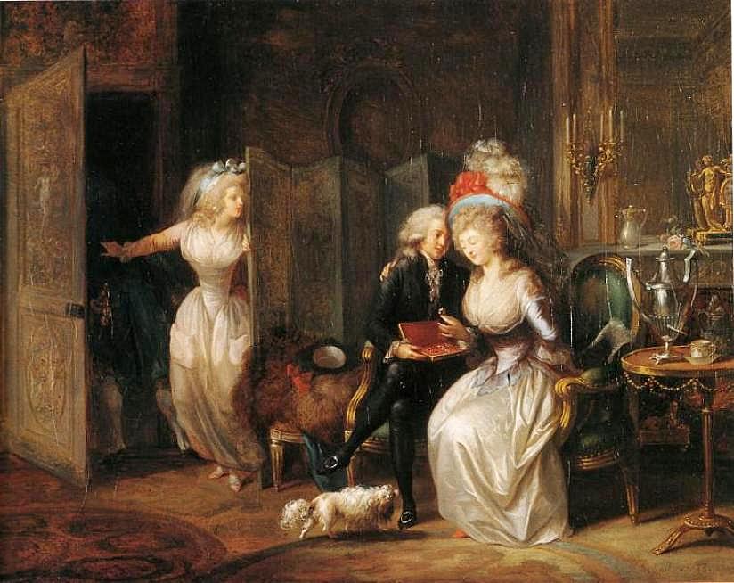 The Suitor Accepted, vintage artwork by Jean-Frederic Schall, 12x8" (A4) Poster