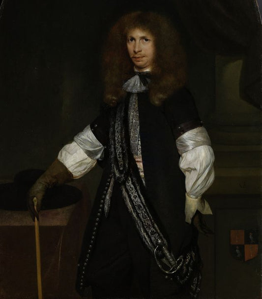 Portrait of Jacob de Graeff in an Officer's Uniform, vintage artwork by Gerard ter Borch, 12x8" (A4) Poster