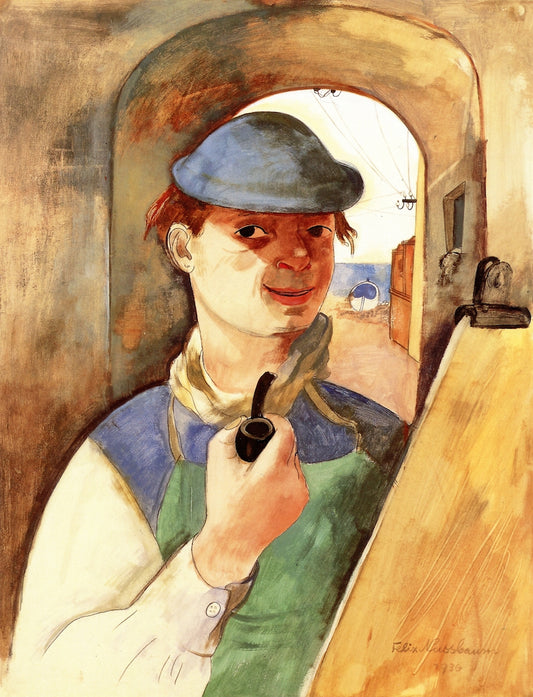 Self-Portrait under an Archway by Felix Nussbaum,16x12(A3) Poster