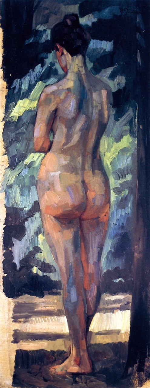 Standing Nude, Rear View by Wilhelm Trubner,A3(16x12")Poster