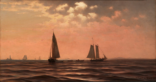 Afternoon on Saco Bay, Coast of Maine, vintage artwork by William Frederick de Haas, 12x8" (A4) Poster
