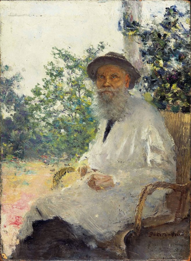 Portrait of Leo Tolstoy, vintage artwork by Ivan Pokhitonov, 12x8" (A4) Poster
