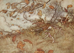 There is almost nothing that has such a keen sense of fun as a fallen leaf, vintage artwork by Arthur Rackham, 12x8" (A4) Poster