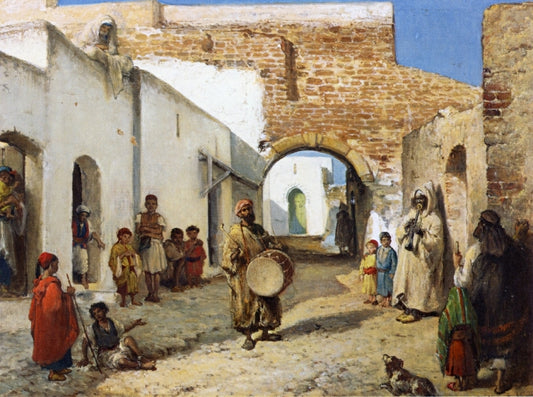 The Musicians of Tangiers, vintage artwork by Victor Eeckhout, A3 (16x12") Poster Print