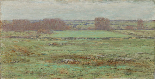 Pasture Lands, Early Spring, vintage artwork by Dwight W. Tryon, 12x8" (A4) Poster