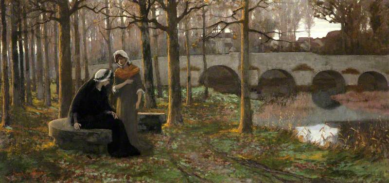 Autumnal Sorrows, vintage artwork by Frank O'Meara, 12x8" (A4) Poster